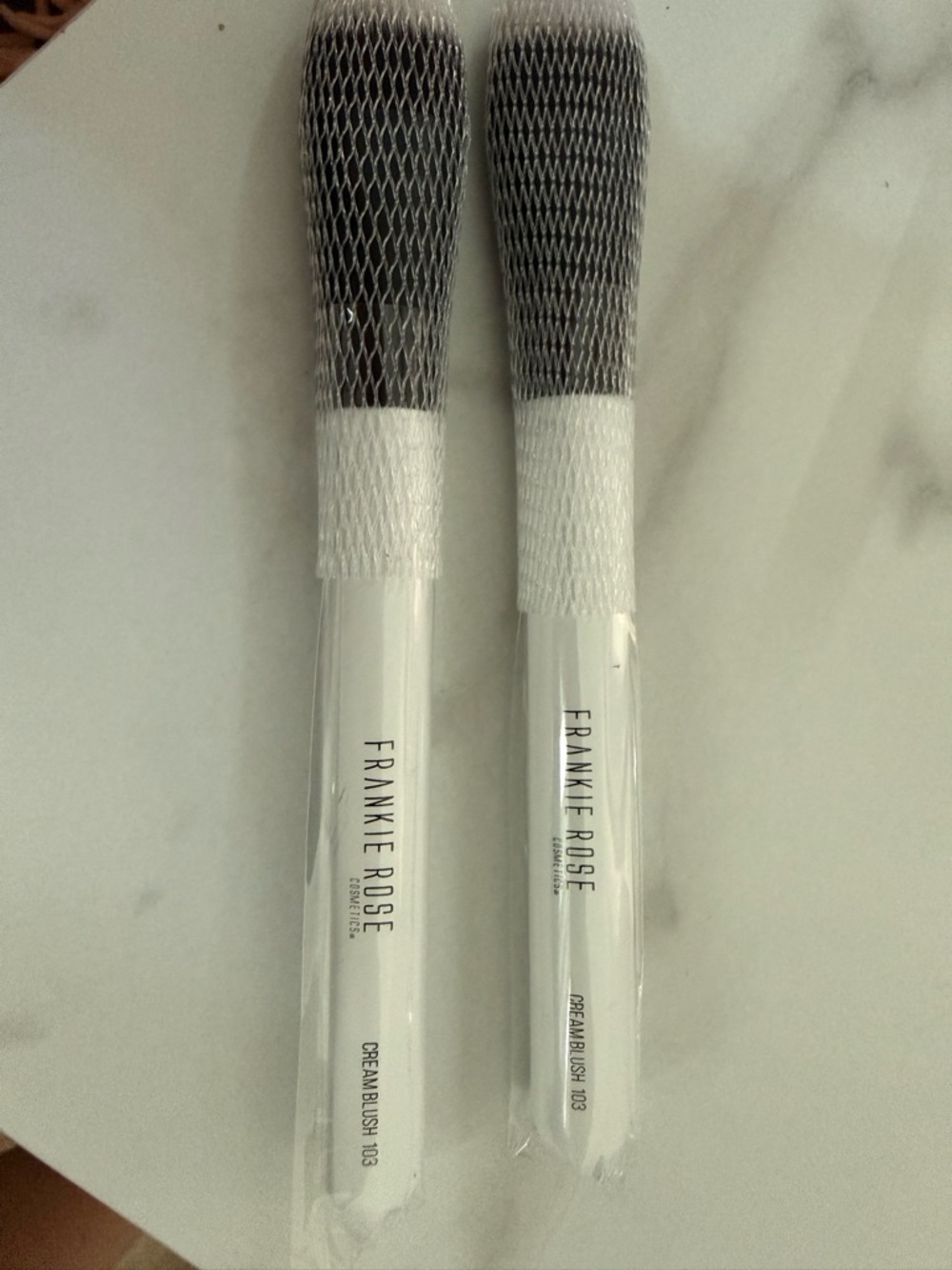 Two Frankie Rose Cream Blush Brush Duo - White Handles